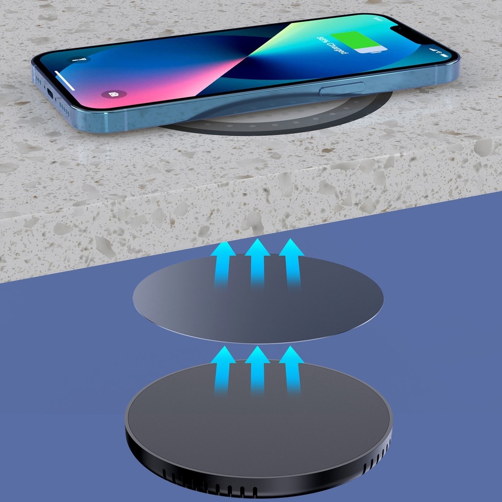 T590-F Индукционно зарядно устройство Choetech 10W под плот + зарядно за ЕС със захранващ кабел черно