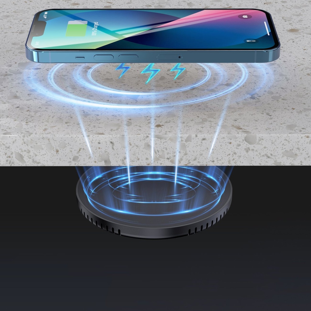 T590-F Индукционно зарядно устройство Choetech 10W под плот + зарядно за ЕС със захранващ кабел черно