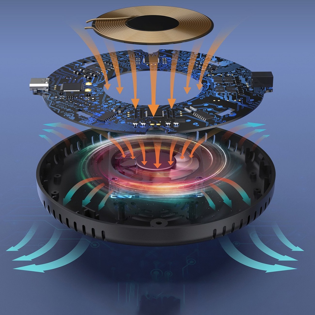 T590-F Индукционно зарядно устройство Choetech 10W под плот + зарядно за ЕС със захранващ кабел черно