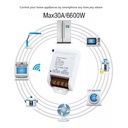 SMILE W30A WiFi електрически превключвател с едно реле, Max 30A 220V, Съвместим с Smart Life, Tuya