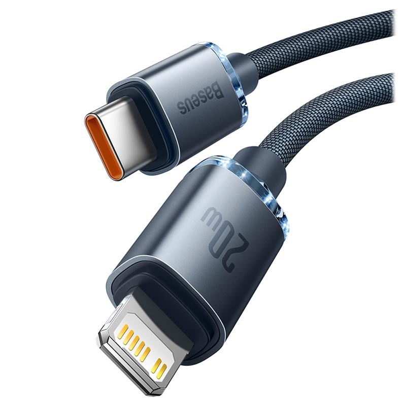 Crystal Shine 2 m дата кабел и бързо зареждане  USB C/Lightning