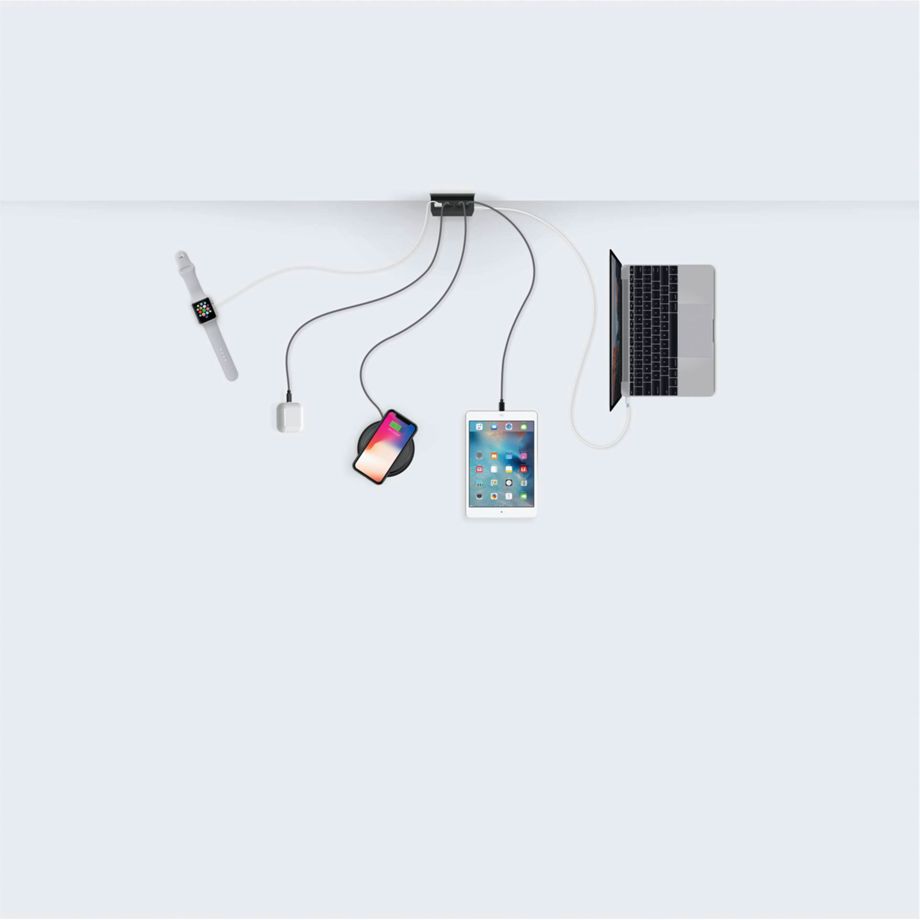 HIDEPDWL_EUBLK usbepower HIDE PD 57W зарядно за стена 5 в 1 черно