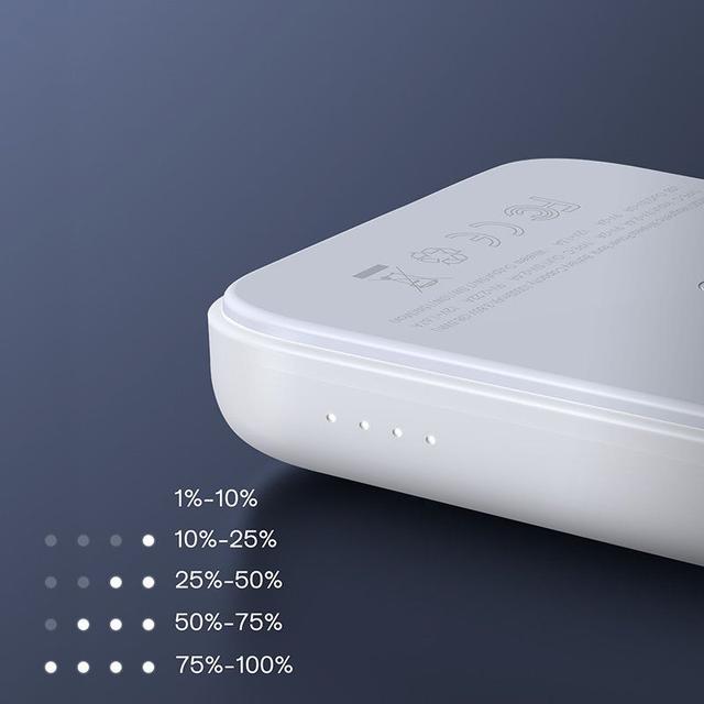 Joyroom power bank 10000mAh 20W Power Delivery Quick Charge magnetyczna wireless Qi charger 15W for iPhone MagSafe compatible white
