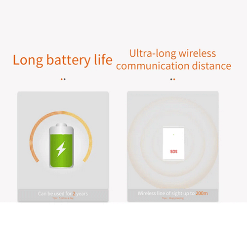 SMILE RF BS100-SOS Безжичен паник бутон 433Mhz, съвместим с Smart Life, Tuya,  алармена система