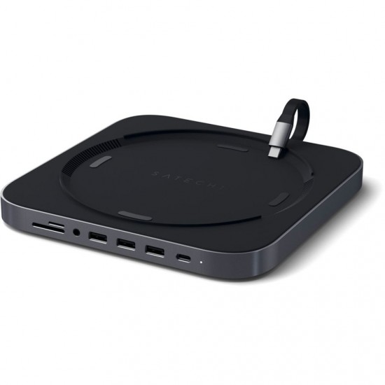 Satechi Алуминиева хъб  за Mac Mini, сиво, USB-C * 1 , USB-A 3.0* 3; 3,5 mm * 1x; microSD ; SD Amount