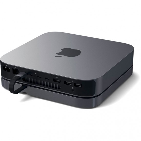 Satechi Алуминиева хъб  за Mac Mini, сиво, USB-C * 1 , USB-A 3.0* 3; 3,5 mm * 1x; microSD ; SD Amount