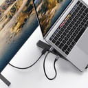 Ugreen, X-Kit сгъваема стойка за лаптоп HUB USB, черна, 80551