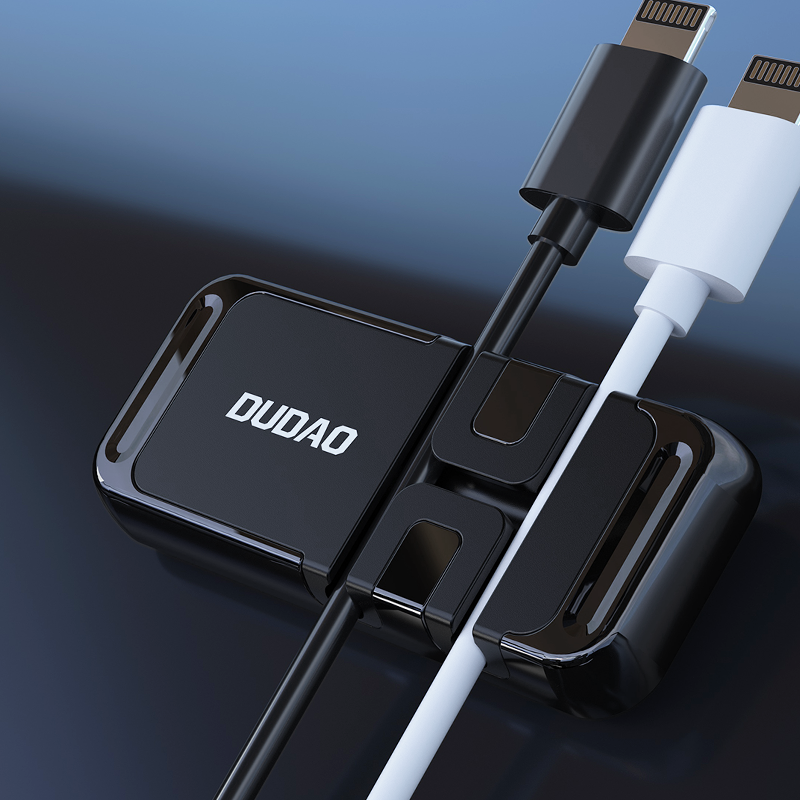 F11s Самозалепващ се магнитен органайзер за кабели за таблото на колата черен