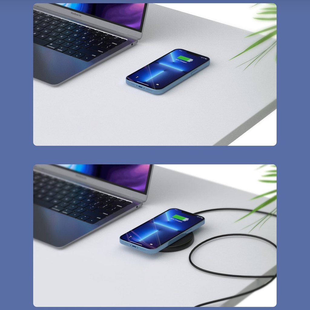 T590-F Индукционно зарядно устройство Choetech 10W под плот + зарядно за ЕС със захранващ кабел черно