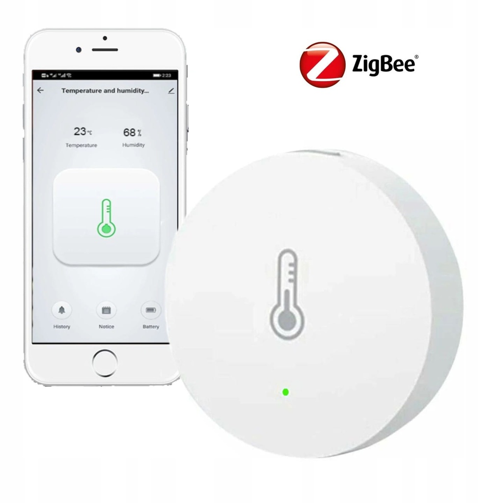 SMILE THS Zeegbee сензор за температура и влажност, без дисплей съвместим с  Tuya, Smart Life