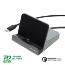 VoltDock tablet charging station, tablet charger, USB-C  fast charger 60W 