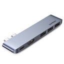 Ugreen многофункционален HUB за MacBook Pro / Air, USB Type C PD Thunderbolt 3, 100W, 60559,сив